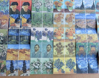 60 Van Gogh Art Stickers, Classic Art Journal Planner Scrapbooking Stickers, Vincent Van Gogh Impressionist Art Lover Gift Stationery