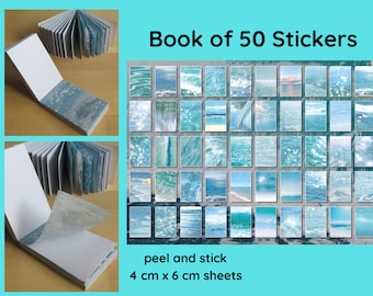 50 Ocean Beach Stickers, Nature Theme Mini Sticker Book, Planner Journal Diary Scrapbook Tropical Holiday Stickers