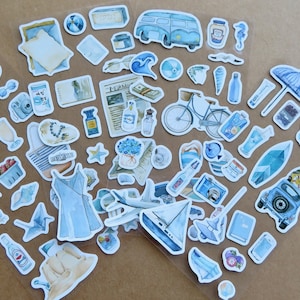 Beach Travel Stickers, Summer Holiday Vacation Planner Journal Scrapbooking Stickers, Travel Gift, Beach Stationery