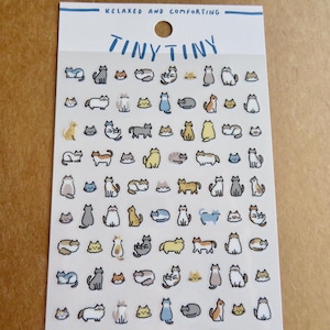 Mind Wave Tiny Cat Stickers, Kawaii Kitty Kitten Neko Planner Stickers, Cat Feline Lover Gift Stationery