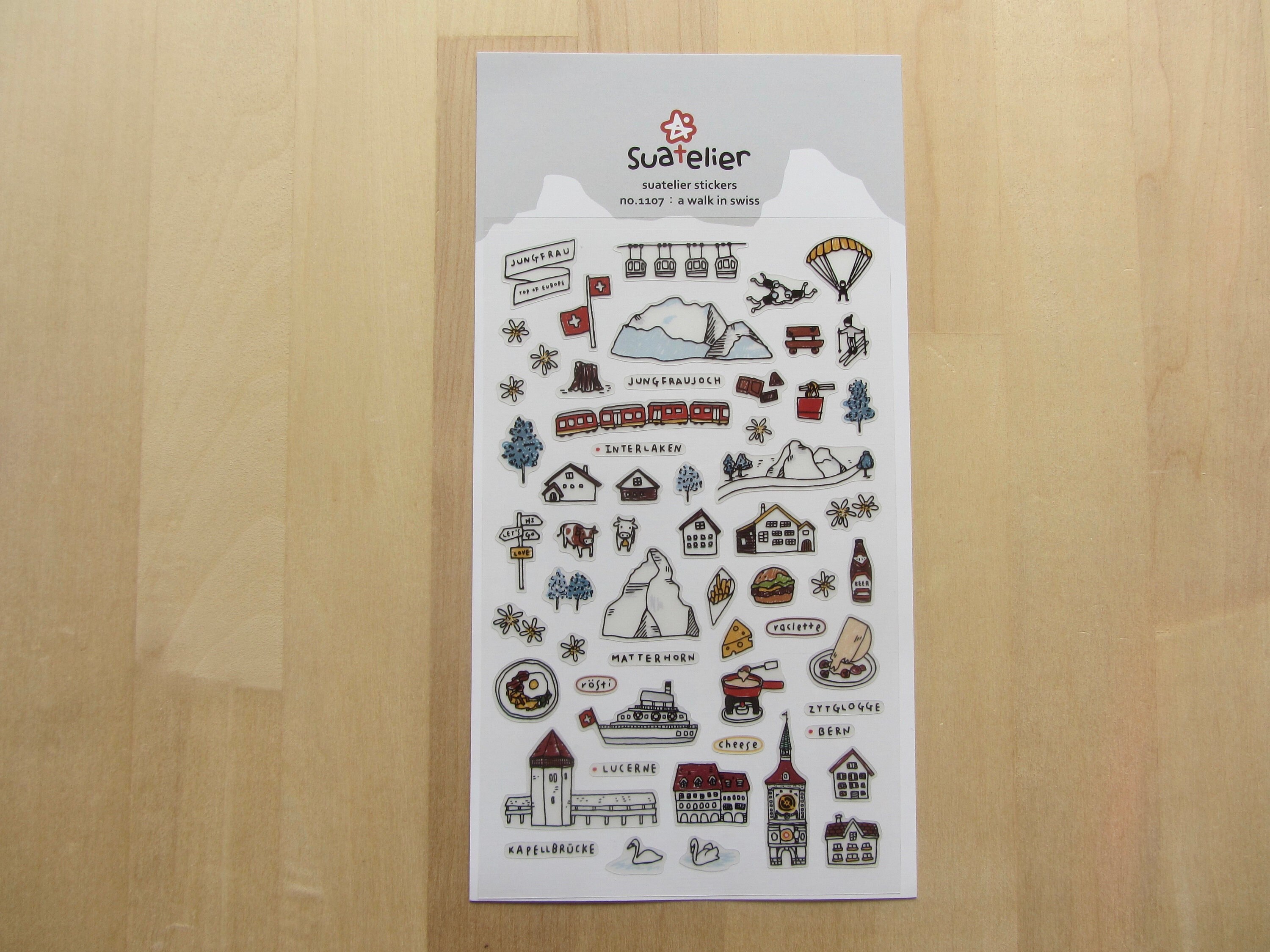 Switzerland Stickers, Travel Doodle Stickers, Swiss Planner Journal ...