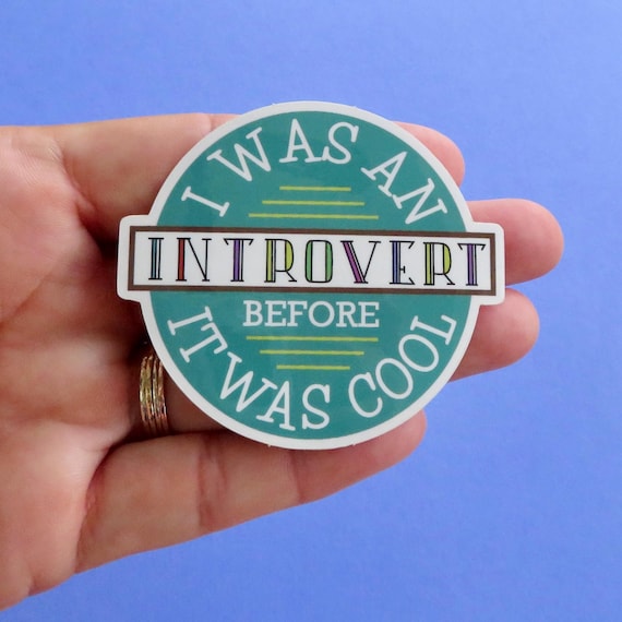 Introvert Vinyl Die Cut Sticker, Funny Introvert Gift, Introvert Word Typography Humor Stationery, Introvert Sticker Badge