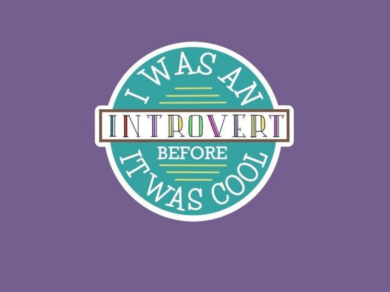 Introvert Vinyl Die Cut Sticker, Funny Introvert Gift, Introvert Word Typography Humor Stationery, Introvert Sticker Badge afbeelding 2