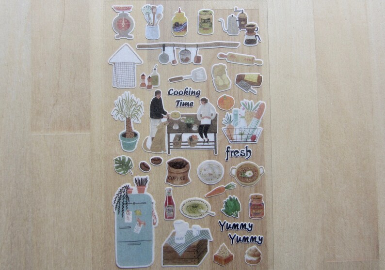 Kitchen Cooking Stickers, Home Every Day Doodle Stickers, Tea Coffee Food Planner Scrapbooking Stickers, Foodie Stickers, Gift for Cook image 4