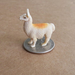 Miniature Llama Figurine - Mini Fairy Garden & Terrarium Supplies - Micro Llama Animal Soap Making Resin Diorama Supplies