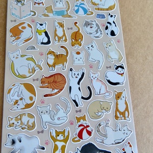 Pegatinas de gato Nekoni Kitty, pegatinas de gato lindas, papelería con temática de gatos, pegatinas de diario de planificador, regalo para amantes de los gatos kawaii