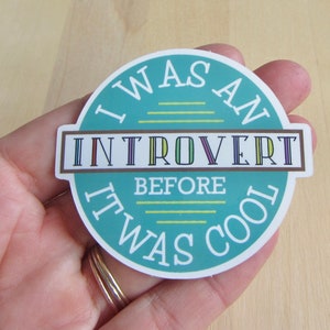 Introvert Vinyl Die Cut Sticker, Funny Introvert Gift, Introvert Word Typography Humor Stationery, Introvert Sticker Badge afbeelding 3