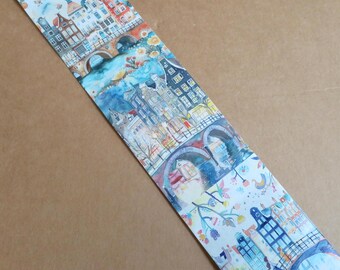 Ruban adhésif en Washi 4 saisons, cadeau de papeterie illustré de maisons en rangées de villes de quartier