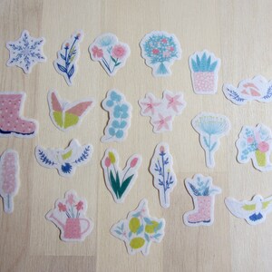 Pegatinas washi de plantas y flores botánicas, pegatinas de vitela para jardín natural, pegatinas para diario y planificador de flores, sellos de acuarela para botas de agua florales.