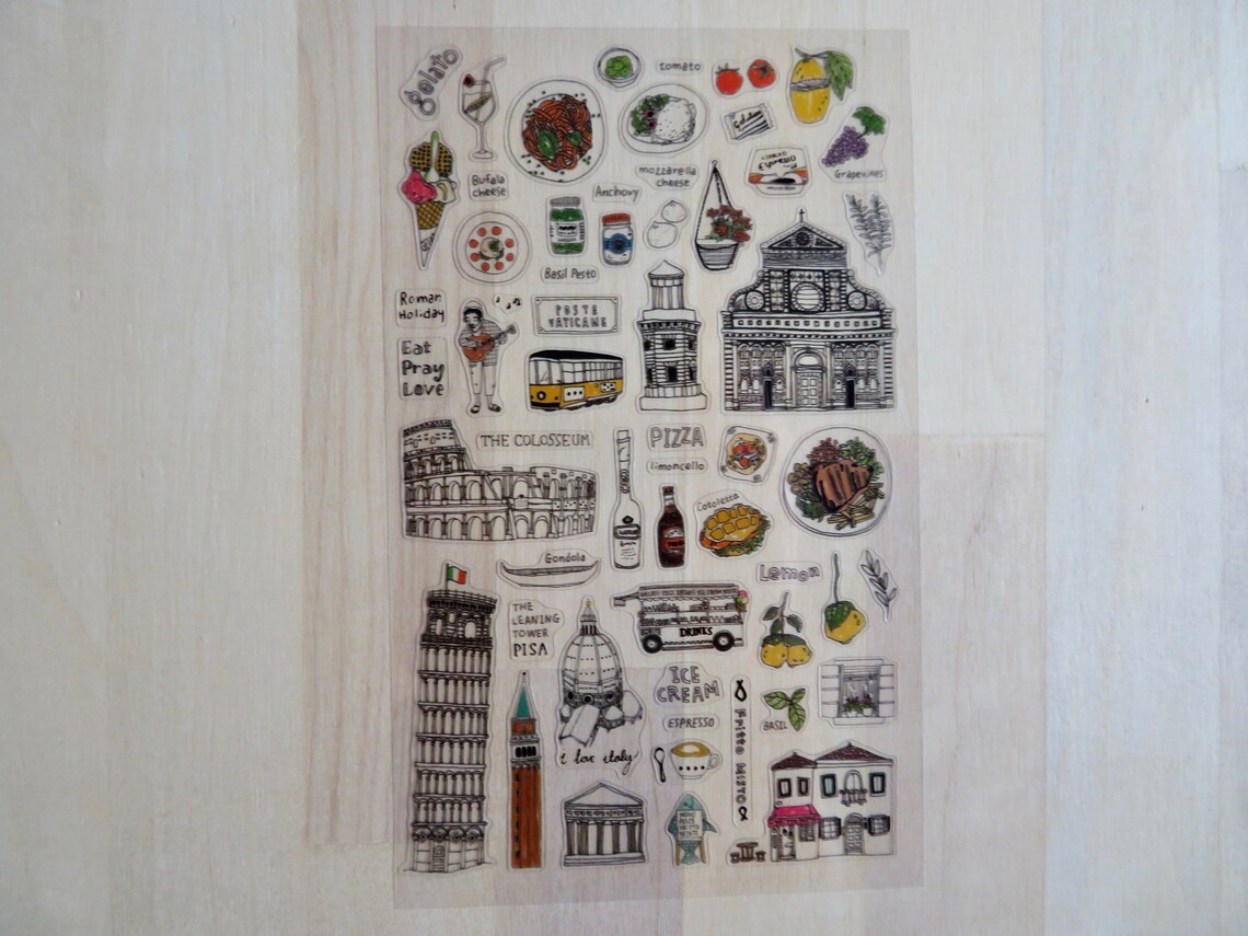 Italy Stickers, Travel Doodle Stickers, Rome Roman Planner Scrapbooking ...