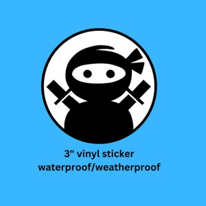 Ninja Shinobi Sticker, Ninja Vinyl Laptop Water Bottle Stationery Sticker, Ninja Lover Gift
