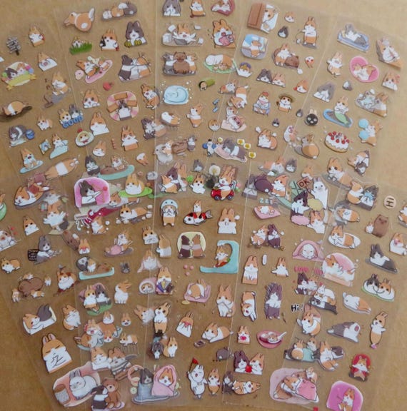 Mini Bunny Rabbit Activity Stickers, Cute Humorous Cartoon Bunnies, Animal Stickers, Funny Kawaii Rabbit Lover Gift