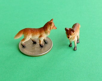 Miniature Fox Wild American Animals - Mini Terrarium Supplies - Teeny Tiny Animal Soap Making Diorama Supplies - Fox Lover Gift