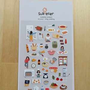 Kitchen Vlog Cooking Food Stickers, Journal Planner Scrapbooking Stickers, Suatelier Sonia No. 1117 Meal Stickers, Gift for Cook Baker