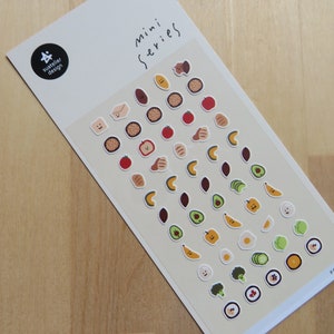 Tiny Fruit & Vegetable Stickers, Journal Planner Scrapbooking Stickers, Suatelier Mini Deco 104, Food Vegetarian Themed Stationery