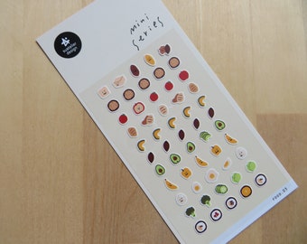 Tiny Fruit & Vegetable Stickers, Journal Planner Scrapbooking Stickers, Suatelier Mini Deco 104, Food Vegetarian Themed Stationery