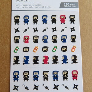 Mini Ninja Shinobi Stickers, Ninja Theme Stationery, Cute Ninja Gift