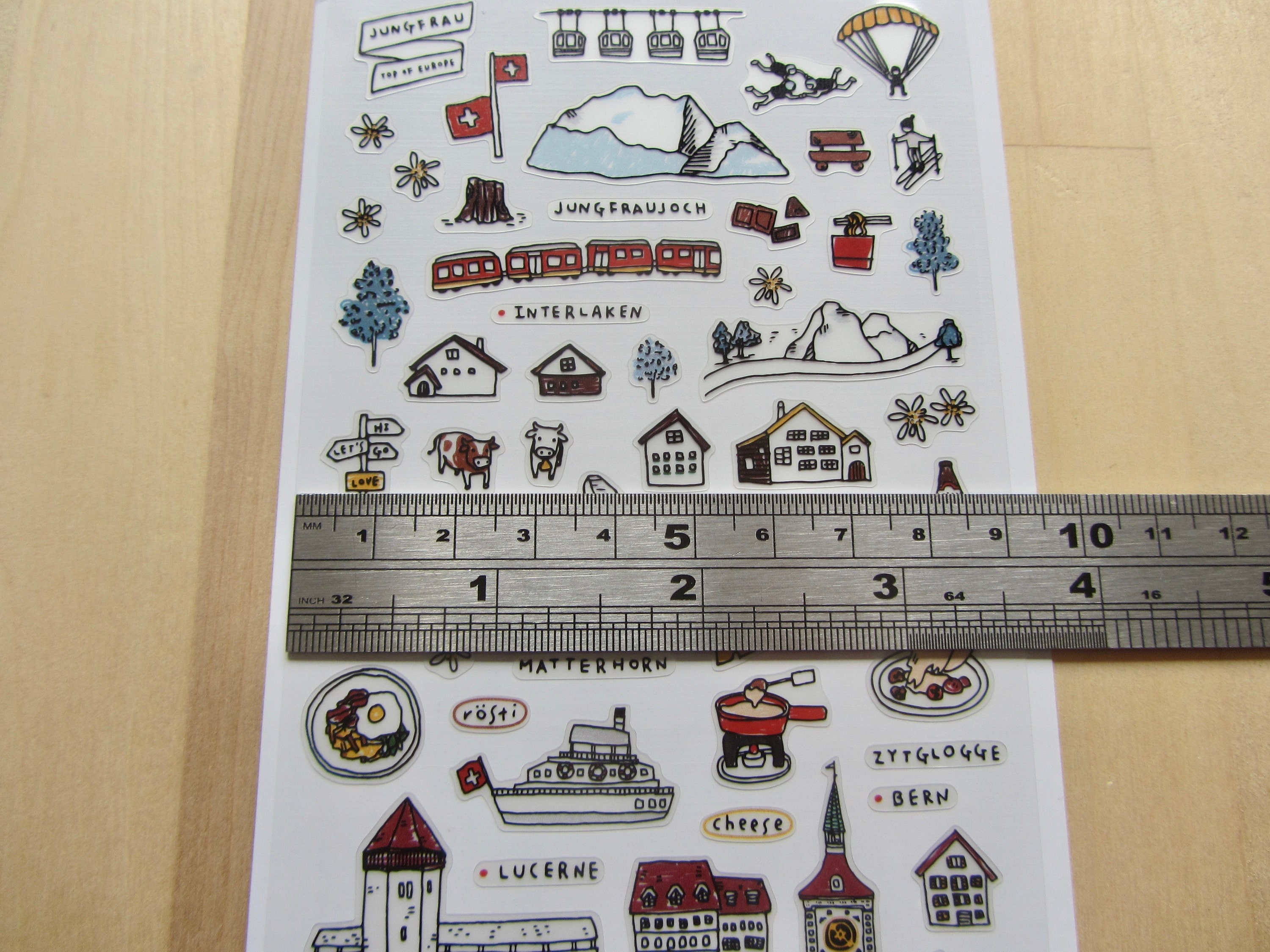 Switzerland Stickers, Travel Doodle Stickers, Swiss Planner Journal ...