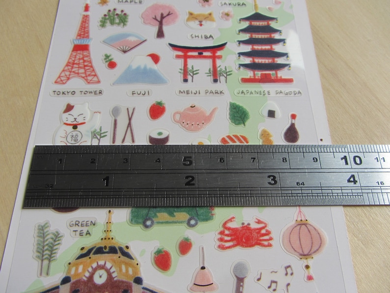Tokyo Suatelier nr 1082, klistermärken för resekladdare, klistermärken för planeringsjournal i Japan, klistermärken för landmärken i Japan, resepresent till Tokyo bild 5