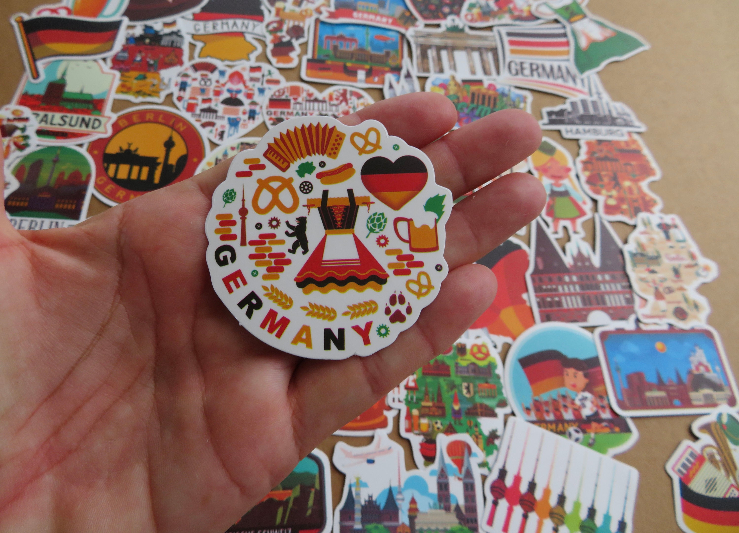 SET 50 Germany Theme Sticker Pack, German Culture Illustrated Stickers ...