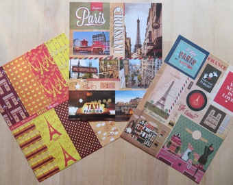 Pegatinas de París, Francia, pegatinas con temas de viajes a París, pegatinas para agendas, scrapbooking, papelería de París, Francia