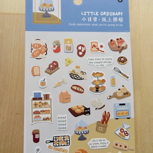 Bread Baking Stickers, Kitchen Doodle Stickers, Cooking Baker Planner Scrapbooking Stickers, Breakfast Food Stickers