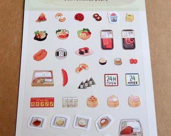 Stickers d'épicerie, papeterie sur le thème des collations, cadeau pour les gourmets