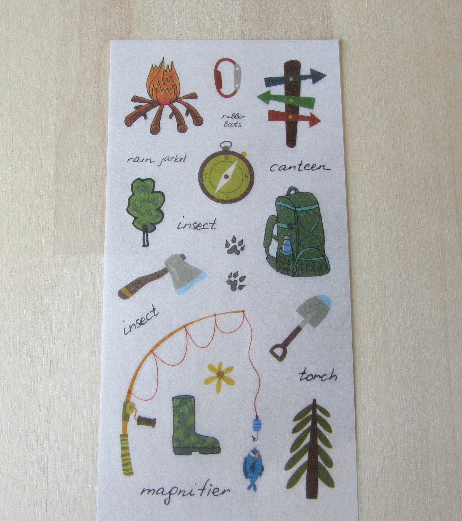 Camping Stickers SET Nature Outdoor Stickers Camping Planner - Etsy