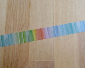 Rainbow Ombre Striped Washi Tape, Abstract Rainbow Masking Tape, Watercolor Journal Planner Scrapbook Washi Tape, Rainbow Stationery