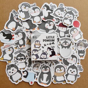 46 Cartoon Penguin Stickers, Winter Animal Theme Message Stickers, Arctic Penguin Stickers, Funny Penguin Lover Gift