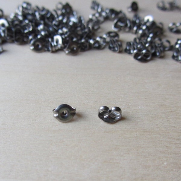 Titanium Clutches Ear Nuts, Hypoallergenic Grade 1 Titanium Earring Findings, Nickel Free Earring Components, Metal Sensitivity Supplies