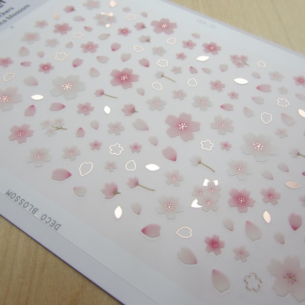 Tiny Deco Nail Art Stickers, Cherry Blossom Planner Stickers, Mini Bullet Journal Scrapbooking Flower Stickers, Suatelier No 1078