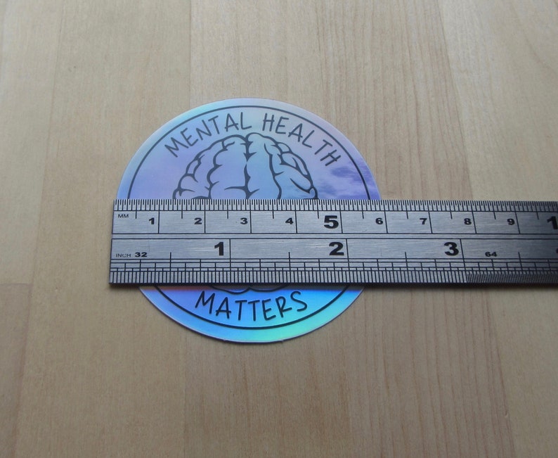 Mental Health Matters Holographic Vinyl Sticker, Brain Chemistry ...