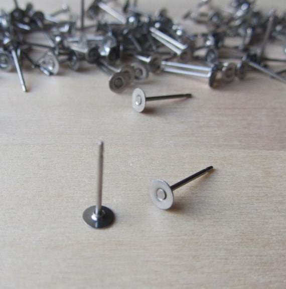 Titanium 4 mm Posts, Hypoallergenic Grade 1 Titanium Earring Findings, Nickel Free Earring Components, Metal Sensitivity Supplies