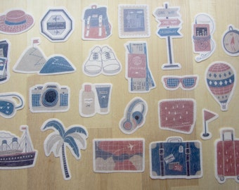 Travel Adventure Stickers, Vellum Travel Planner Scrapbooking Stickers, Travel Theme Kawaii Stickers, Traveler Gift