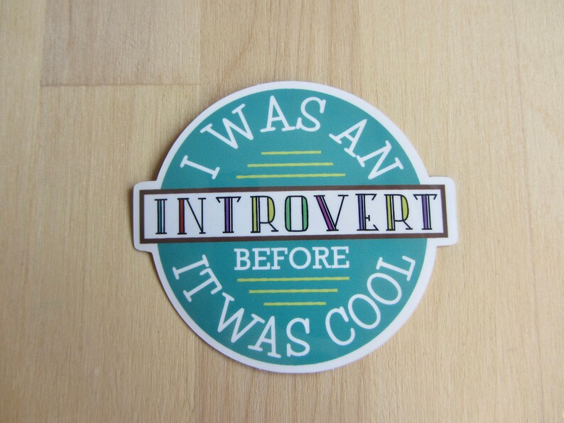 Introvert Vinyl Die Cut Sticker, Funny Introvert Gift, Introvert Word Typography Humor Stationery, Introvert Sticker Badge afbeelding 4