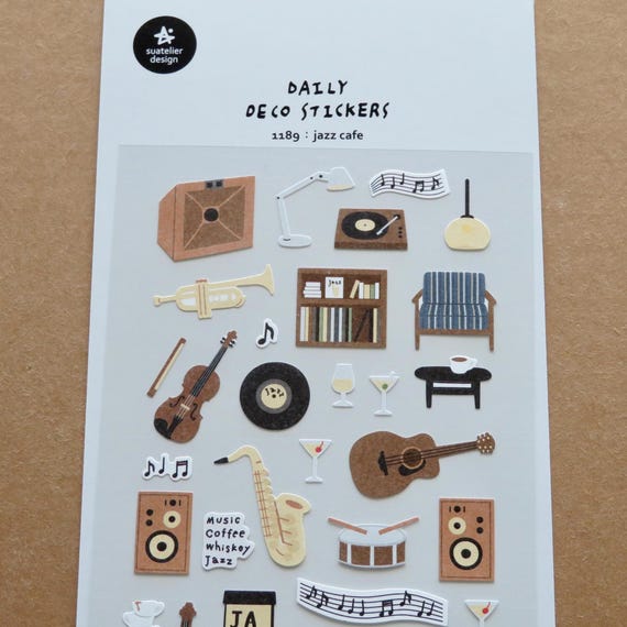 音楽ステッカー、ミュージシャン楽器テーマステッカー、スアトリエ 