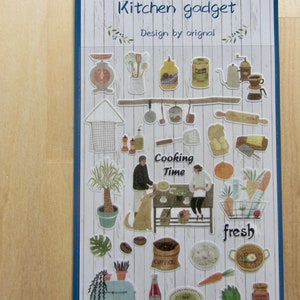 Kitchen Cooking Stickers, Home Every Day Doodle Stickers, Tea Coffee Food Planner Scrapbooking Stickers, Foodie Stickers, Gift for Cook image 1