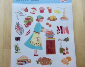 Kitchen Cooking Food Stickers, Foodie Stickers, Food Planner Journal Stickers, Food Theme Stationery, Drink Stickers, Gift for Cook