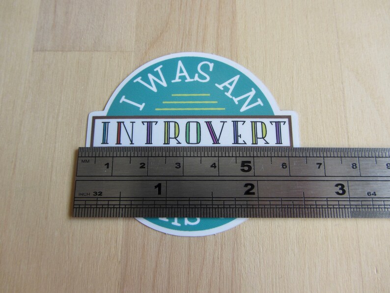 Introvert Vinyl Die Cut Sticker, Funny Introvert Gift, Introvert Word Typography Humor Stationery, Introvert Sticker Badge afbeelding 5