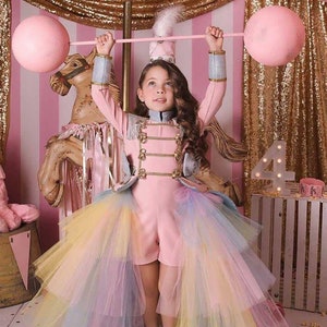 Nussknackerkostüm für Mädchen,Zirkus-Outfit,Soldatin Kleid,Tutu Zirkus Kleid,Schaufrau,Glimmer Nussknacker Strampler