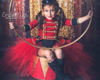 Traje de cascanueces de niña, traje de circo de niña, vestido de soldado, vestido de circo de tutú, showoman