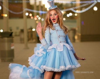 Girl nutcracker costume, girl circus outfit,soldier dress,tutu circus dress,showoman,Ligth Blue Circus Outfit