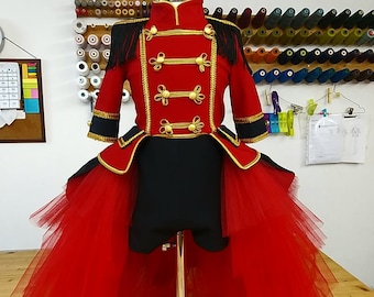 Girl nutcracker costume,girl circus outfit,soldier dress,tutu circus dress,showoman