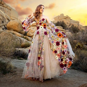 Floral,Tulle Dress