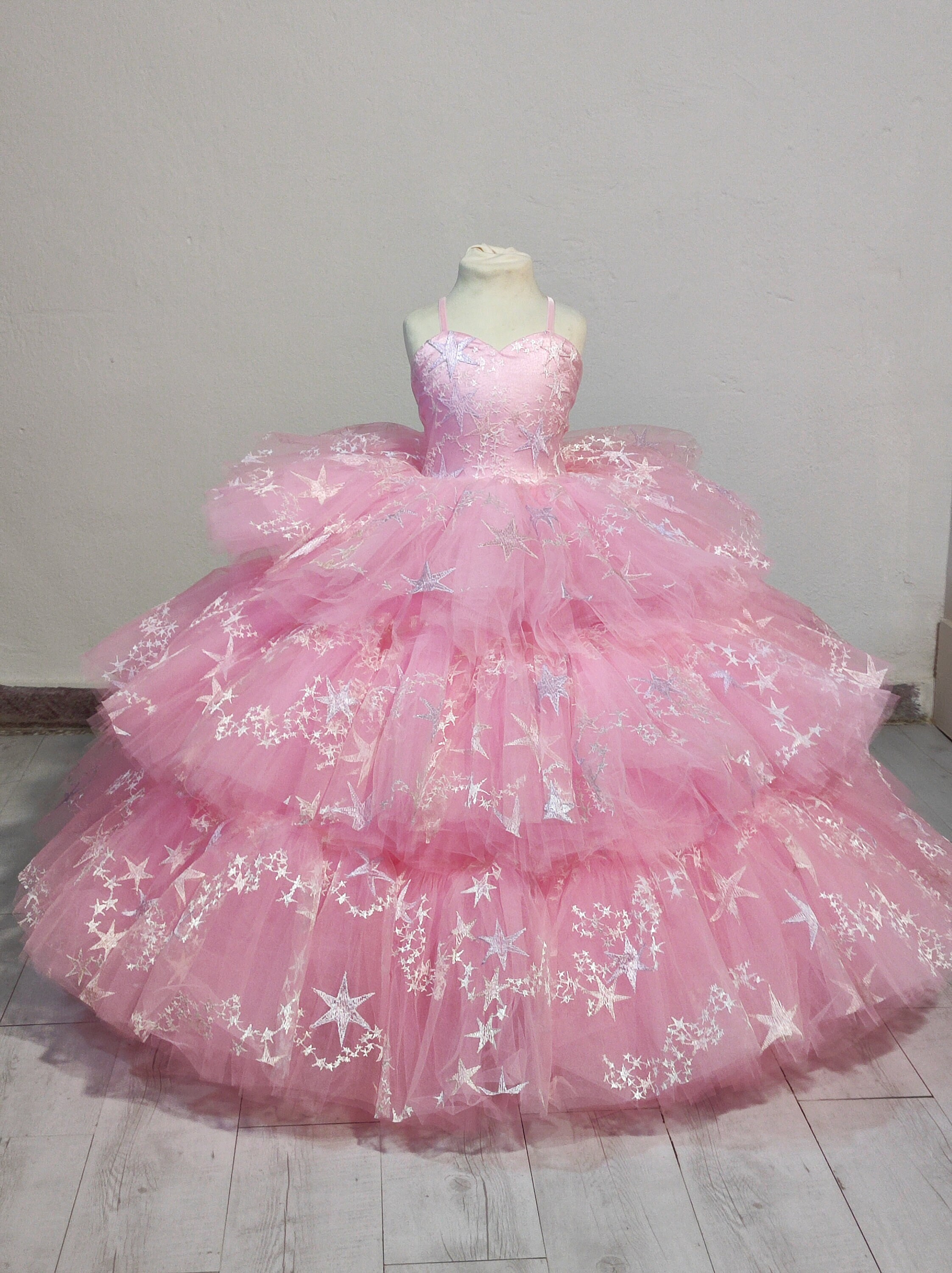 Pink Star Dress,long Gown - Etsy