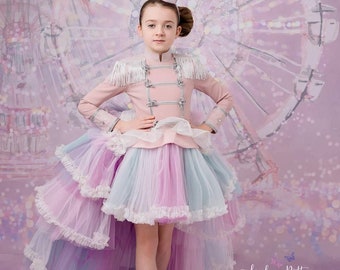 Girl nutcracker costume,girl circus outfit,soldier dress,tutu circus dress,showoman,Pink Circus Outfit