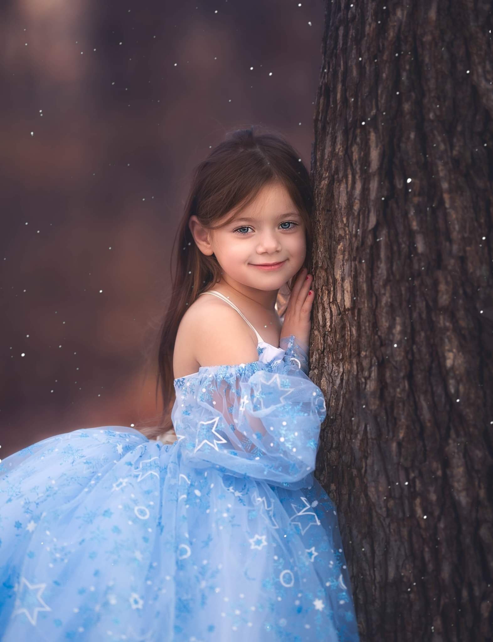 Snowflake Dress White Baby Blue Long Snowflake Winter Dress Etsy
