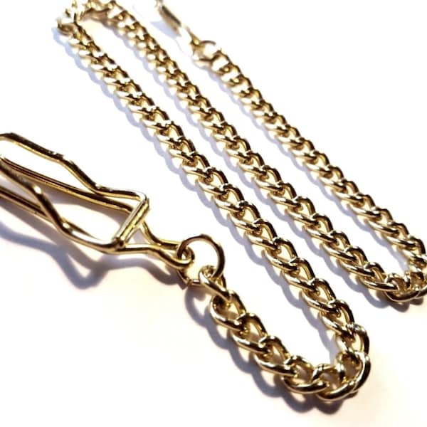 Pocket Watch Chain with Clip Bright Gold Regular 12 inch Long 24 inch Extra Long 36 inch Bronze Yellow Golden Watch Chain Free Shipping