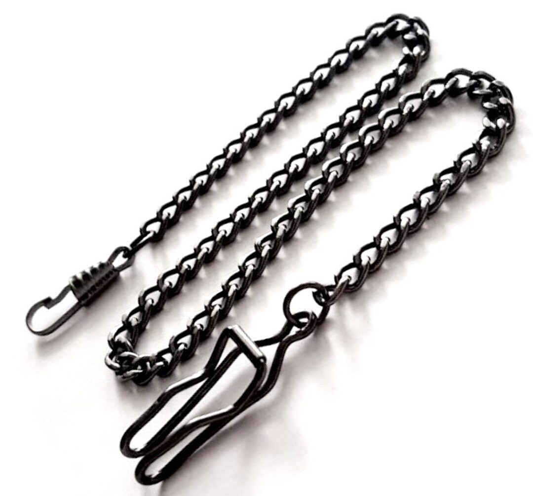 Black Pocket Watch Chain Regular 12 Inch Extra Long 24 Inch 36 Etsy